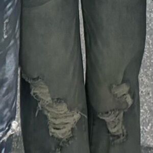 Stylish Distressed Black Flare Jeans for Women